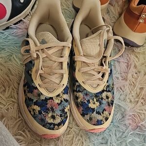 adidas Kids Floral Sneakers - Blue and Yellow